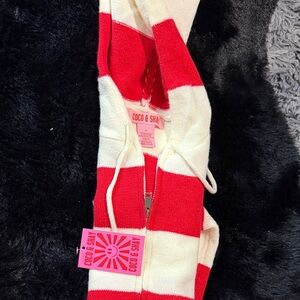 Coco & Shay Red and White Striped Women's Sweater